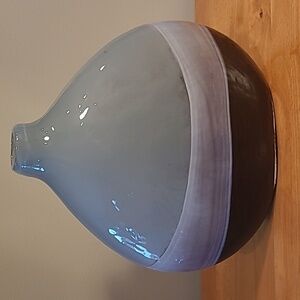 PIER 1 Imports Decorative Flat Bottle Heavy Glass Vase